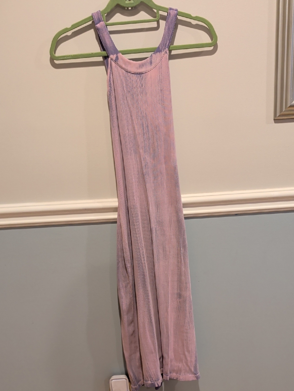 Young Fabulous & Broke Purple Mineral Wash Ribbed Criss-Cross Back Midi Dress